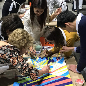 Team building peinture oeuvre collective