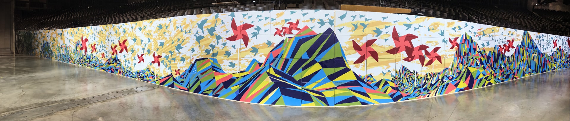 Activité fédératrice oeuvre collective peinture avec Autreman