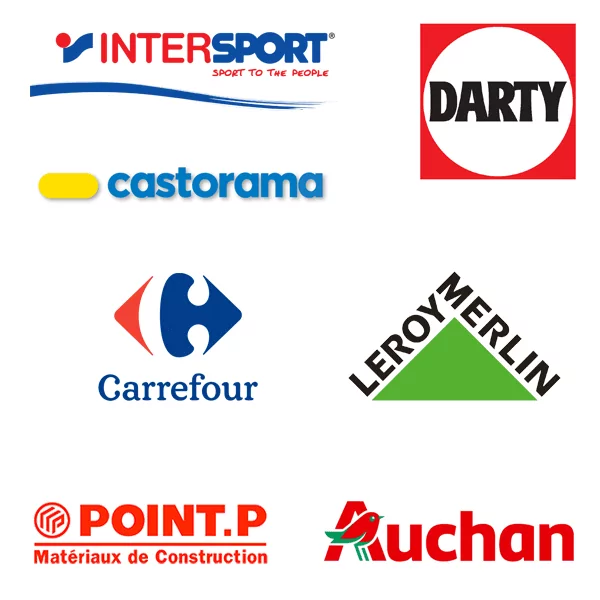 Intersport, Darty ou encore Carrefour nous ont fait confiance et sont pleinement satisfaits.
