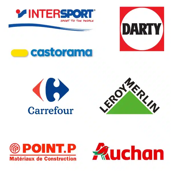 Intersport, Darty ou encore Carrefour nous ont fait confiance et sont pleinement satisfaits.