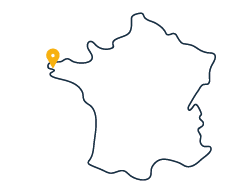 Carte de France indiquant la ville de Brest
