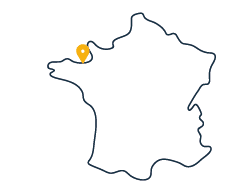 Carte de France indiquant la ville de St Malo